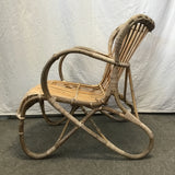 Vintage Woven Rattan Armchair