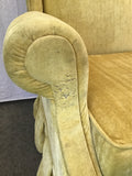 Vintage Yellow/Green Velvet Swivel Rocking Armchair