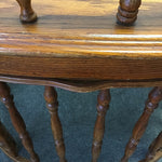 Vintage Oak Veneer Bow-Front Desk