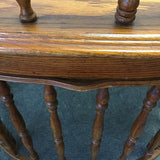 Vintage Oak Veneer Bow-Front Desk