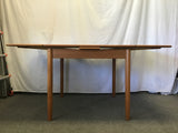 Vintage Danish Modern Teak Veneer Draw-Leaf Dining Table