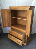 Vintage Samuel Lawrence Solid Oak 2-Drawer 2-Tier Wardrobe
