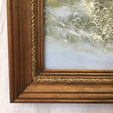 Signed Grassy Ocean Dunes Oil Painting