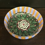 Signed Mackenzie-Childs Inspired Green Painted Bowl