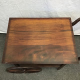 Vintage Solid Black Walnut 2-Tier Butler's Tea Cart