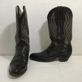 Frye Black "Lizard 2366" Mid-Calf Cowboy Boot