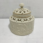 Vintage Round Lenox Cream Porcelain "Versailles" Candlebox
