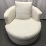 Contemporary Pottery Barn Off-White "Balboa" Swivel Armchair