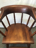 Vintage Colonial Revival Stickley Solid Cherry Low-Back Windsor Armchair