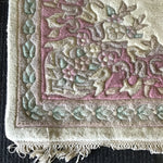 Vintage Off-White & Pink Wool 5.5x8 Area Rug