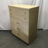Vintage MCM Tan-Painted Walnut Veneer 5-Drawer Chest of Drawer