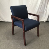 La-Z-Boy MCM Wood & Blue Upholstered Office Chair
