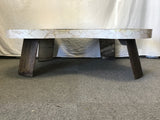 Vintage White Faux-Marble Amoeba Coffee Table