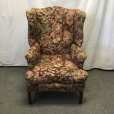 Modern Floral & Pheasant Upholstered Wingback Armchair