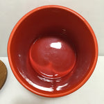 Vintage Metlox Rooster Red Ceramic Canister