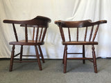 Vintage Colonial Revival Stickley Solid Cherry Low-Back Windsor Armchair