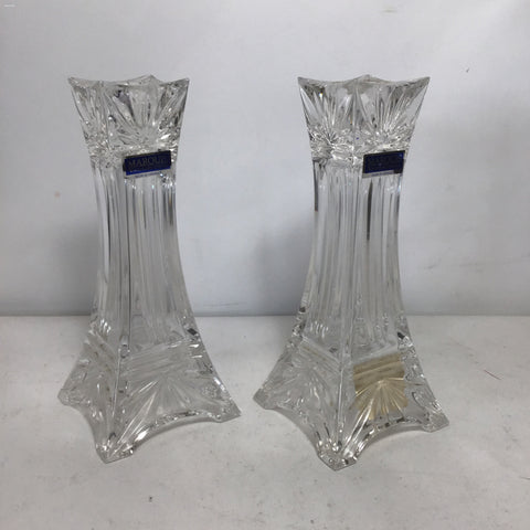 Pair of Modern Marquis Waterford Crystal "Odysey" Candlesticks
