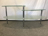 Modern 3-Tier Oval Glass Coffee Table