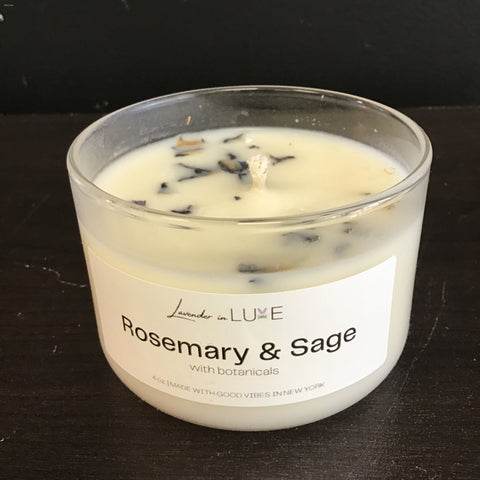 Lavender in Luxe 4oz "Rosemary & Sage" Botanical Candle