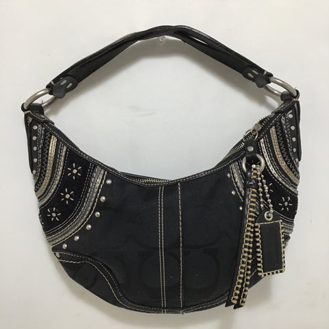 Coach Black Fabric & Leather Soho Stitched Hobo Handbag