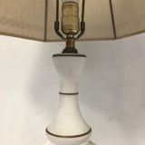 Vintage French Provincial Gold & White Ceramic Table Lamp