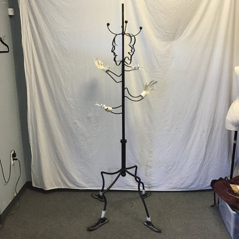Custom Surrealist Black & White Metal Coat Tree