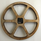 Vintage Solid Medium-Stained Black-Walnut Wheel Clock