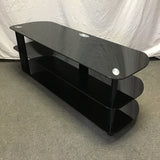 Modern CorLiving "Laguna" Black Glass 3-Tier TV Stand