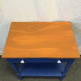Upcycled Vintage Blue Painted Pine 2-Tier Washstand