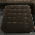 3pc Modern American "Astoria" Leather Brown Suede Sectional & Ottoman