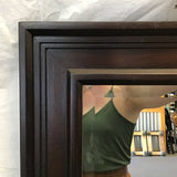 Modern Broyhill Solid Tropical Wood Beveled Glass Mirror