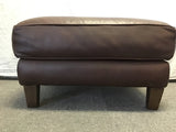 Modern Pier 1 Brown Leather Ottoman