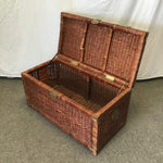 Vintage Dark-Stained Wicker Chest