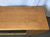 Vintage Oak Veneer 3-Cabinet Credenza