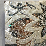 Modern Pier 1 Floral Off-White & Mirrored Mosaic Wall Hanging