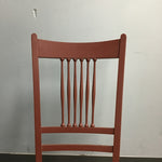 Vintage Red Painted Wooden Spindle Back Rocking Chair with Cane Seat