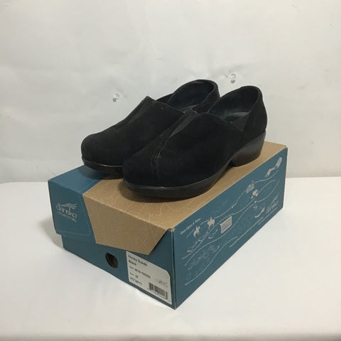 Dansko "Honey Suede" Black Suede Clogs