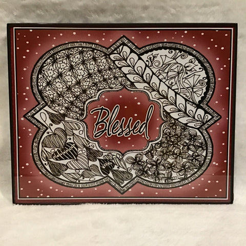 Eltimar Design Framed 8x10 Red "Blessed" Artwork Print