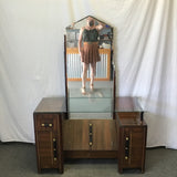 Vintage Art Deco/MCM Walnut Veneer Vanity