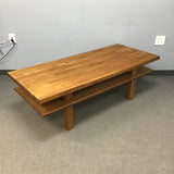 Locally Made Craftsman Oak Butcher Block 2-Tier Coffee Table