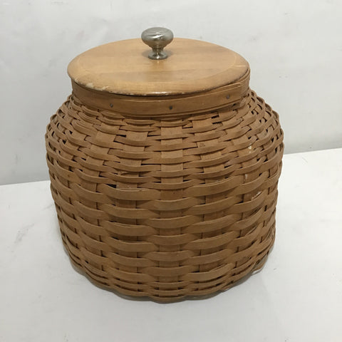 2006 Longaberger Solid Maple Cookie Jar Basket