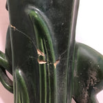 Vintage Art Deco Royal Haeger Green Ceramic Leaping Gazelle Vase