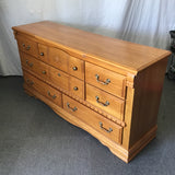 Vintage Samuel Lawrence Solid Oak 8-Drawer Dresser