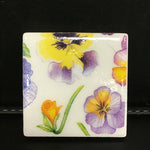 Susan Sitaraman Single Floral Decoupage On White Tile Magnet
