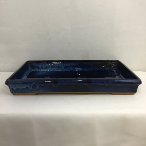Blue Drip-Glaze Ceramic 19x12 Baking Dish