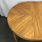 Vintage MCM Round Drexel Black Walnut Veneer Expanding Dining Table