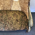 Modern Wing-Arm Brown Upholstered Settee