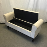 Modern Off-White Upholstered Storage Bench