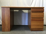 Modern Danish Modern Cherry Veneer 3-Drawer 3-Tier Kneehole Desk