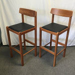 Pair of Danish Modern Benny Linden Design Solid Cherry Bar Stools